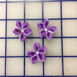 Flowers - Velvet w/Bead 3-Pack Lavender