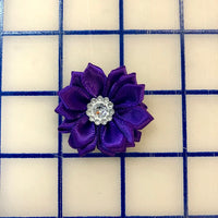 Flowers - Satin flower purple with Rhinestone