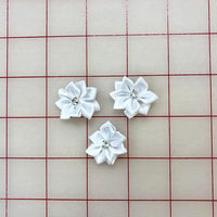 Flowers - Satin Rhinestone Flower 3-Pack White Dyeable!