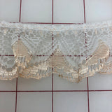Ruffled Lace Trim - 1.25-inch Ruffled Lace Ombre Peach to White
