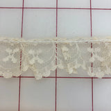 Ruffled Lace Trim - 1.25-inch Ruffled Lace Ivory