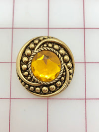 Button - Gold and Topaz Fancy Button Close-Out