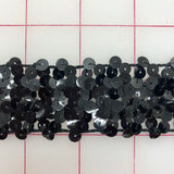 Sequin Trim - 1.375-inch Black Close-Out