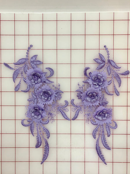 Applique - Lavender 3D Lace Pairs