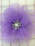 Flowers - Organza Flower with Crystals Lilac