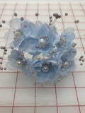 Flowers - Light Blue with Pearls
