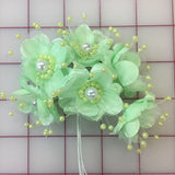 Flowers - Green with Pearls