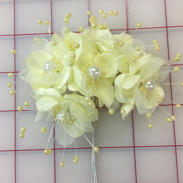 Flowers - Yellow with Pearls