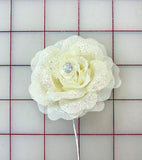 Flowers - Ivory Rose with Glitter