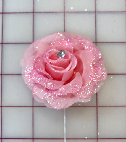 Flowers - Rose Pink with Glitter