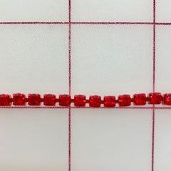 Rhinestone Banding - 16ss Cup Chain Red