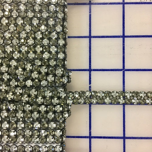 Rhinestone Banding - Czech 2-Row Black Diamond and Crystal
