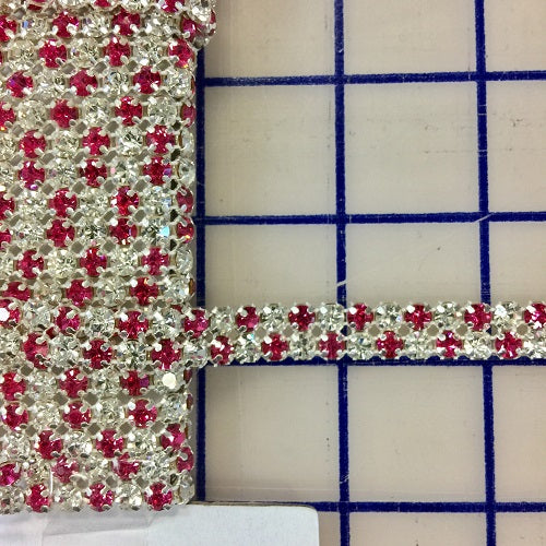 Rhinestone Banding - Czech 2-Row Rose and Crystal