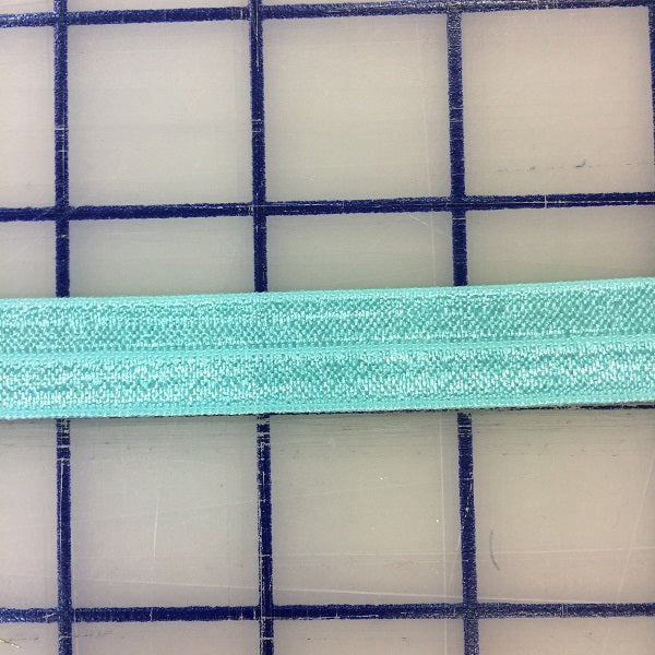 Elastic Fold-Over 5/8 inch Aqua