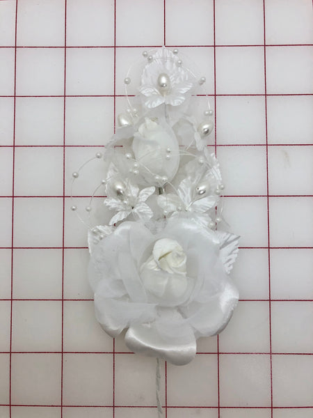Flowers - Flower Spray Headpiece White