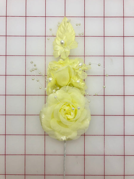 Flowers - Flower Spray Headpiece Yellow