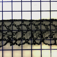Ruffled Lace Trim - 2.5-inch Black