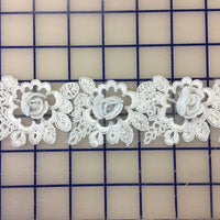 Non-Metallic Trim - White 3D Rose Design