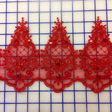 Lace Trim - 6-inch Scalloped Lace Red 