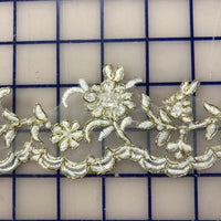 Metallic Trim - Ivory with Gold Metallic and Sequins
