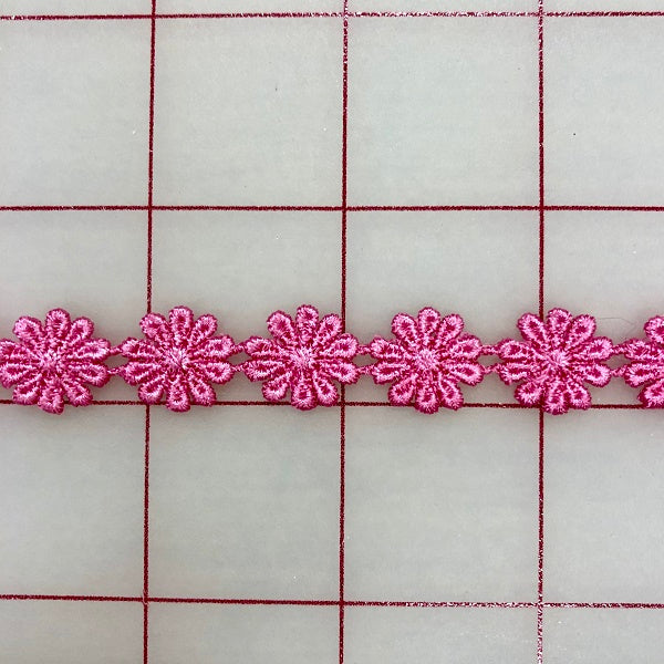 Non-Metallic Trim - 1/2-inch Venise Lace Flower Trim Pink