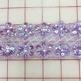 Sequined Trim - 2-inch Sequined Lavender