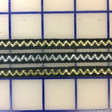 Metallic Trim - 1.25-inch Metallic Threads Ribbon on Horsehair Black with Gold and Silver