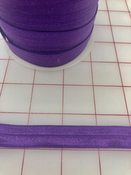 Elastic Fold-Over 5/8 inch Purple