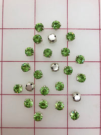 Rhinestones - 29SS Swarovski Peridot Chaton Montees 24-PK