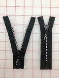 Zippers 4-inch Black with Swarovski 18pp Crystal Rhinestones Close-Out