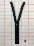 Zippers 10-inch Black with Swarovski 18pp Crystal Rhinestones Close-Out