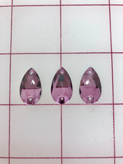 Rhinestones -10x18mm Czech "Bright-Cut" Amethyst Pear-Shape Sew-On