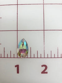 Rhinestones - 10x18mm Czech "Bright-Cut" Crystal AB Pear-Shape Sew-On