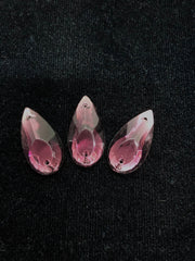 Rhinestones - 27X14mm Czech Amethyst Pear-Shape Sew-On 3PK