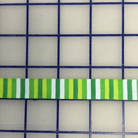 Grosgrain Ribbon - 5/8-inch Green and White Striped