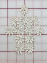 Applique - Beautiful Set of 12 White Dyeable Flower Motifs Close-Out
