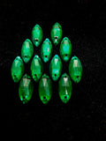 Rhinestones - 18x9mm Czech Emerald Navette Sew-On