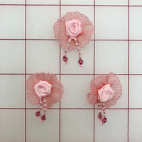 Flower Trim - Rosette 3-Pack Pink/Coral