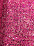 French Fabric - Sequined Mesh Lace Fuchsia
