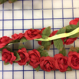 Flower Trim - 2-inch Rosebud Garland Red