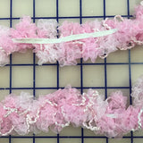 Stretch Trim - 2-inch Ruffled Light Pink and White