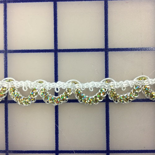 Metallic Trim - 3/8-inch White and Gold