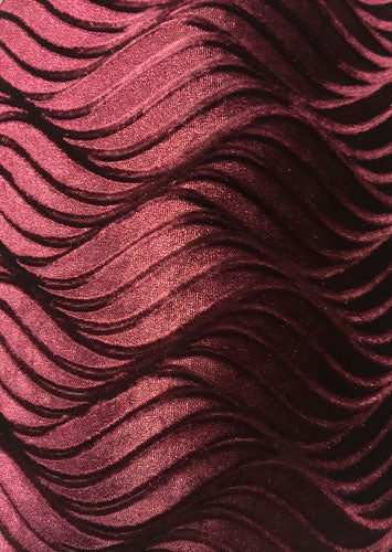 Wavy Stretch Velvet - 60-inches Wide Burgundy Close-Out