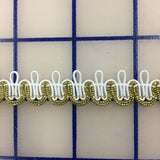 Metallic Trim - 1/2-inch Metallic Loop Braid Gold White