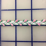Non-Metallic Trim - 1/8-inch Braided White Green and Pink