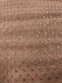 Enhanced Sparkle Tulle - 54-inches Wide Melon/Silver