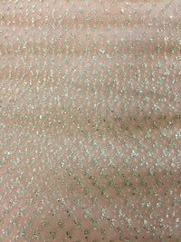 Enhanced Sparkle Tulle - 54-inches Wide Peach/Silver