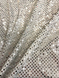 Sequin Metallic Dot Fabric - 44-inches Wide Silver Close-Out