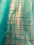 Stretch Glitter Tulle - 58-inches Wide Jade Aqua