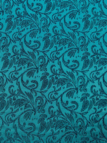 Stretch Brocade - 57-inches Wide Teal